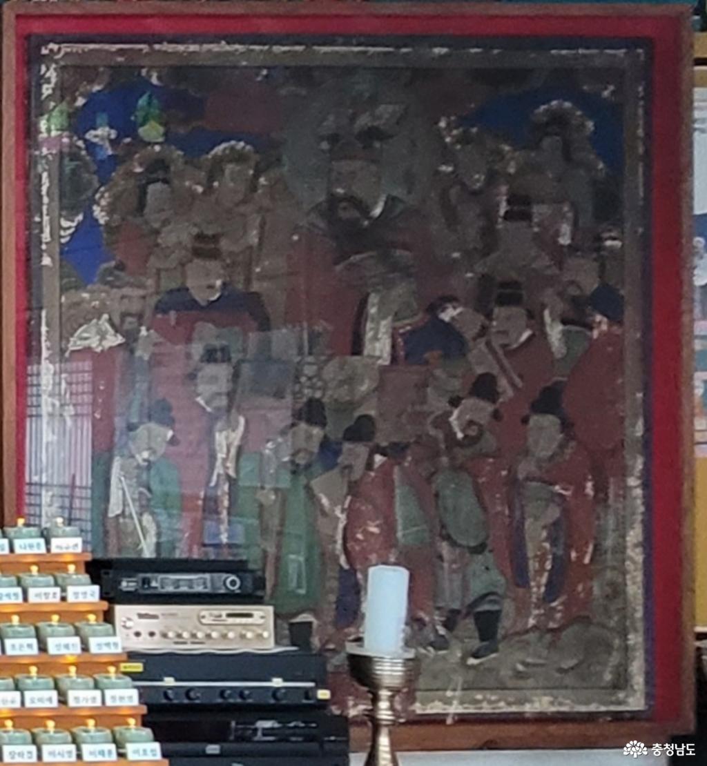 천년고찰 아산시 오봉사 대웅전 현왕도.