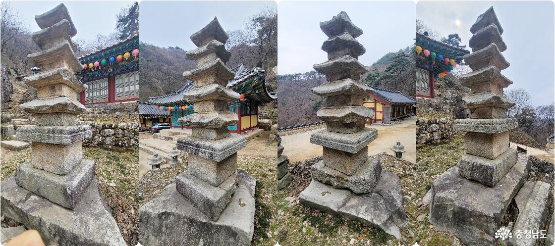 천년고찰 천아 만일사 오층석탑 전경. 좌로부터 반시계방향.