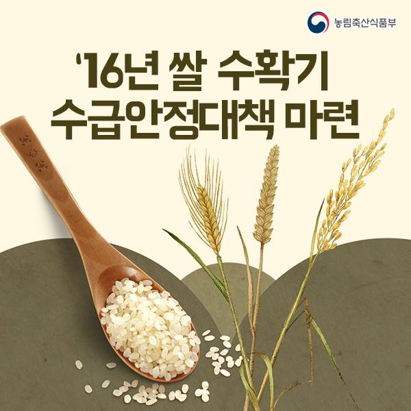 [농림축산식품부] 2016년 쌀 수확기 수급안정대책 마련 이미지 1